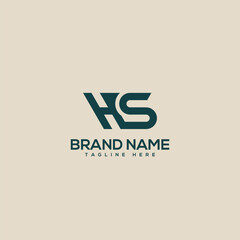 Professional unique letter HS SH monogram logo design template. Initials Business logo.