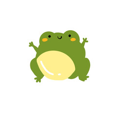Cute frog animal illustration transparant backgound png