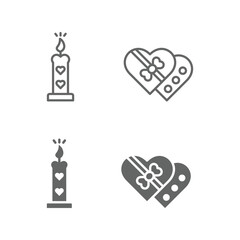 Valentine day icon design vector symbol set including romantic candle, chocolate love