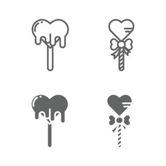Valentine day icon design vector symbol set including ice cream, lollipop