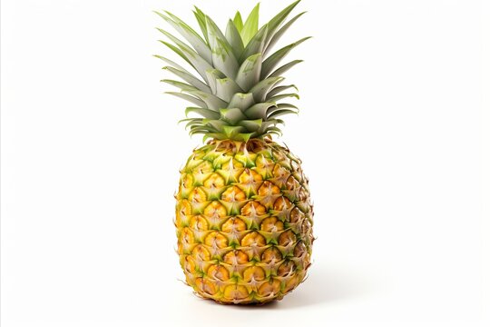 Fresh pineapple isolated on white background   high quality detailed image for advertising