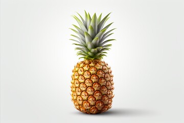 Juicy pineapple isolated on white background   high quality detailed fruit for advertising