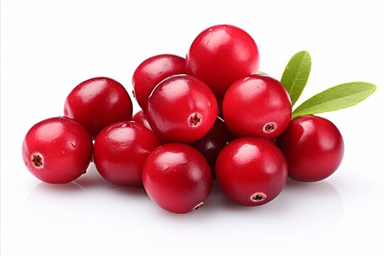 Cranberry fruit isolated on white background   high quality detailed image for advertising