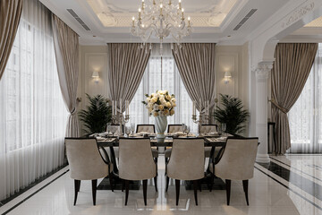 Classic Elegance Charming Decoration, creates an inviting environment in the dining area.