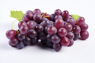 Fototapeta premium High quality detailed purple grape isolated on white background for advertising campaigns