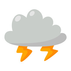 Blue cloud and lightning thunderstorm.