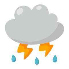 Blue cloud and lightning thunderstorm.