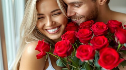 Fototapeta na wymiar Valentines day best romantic couple flower hart created by ai
