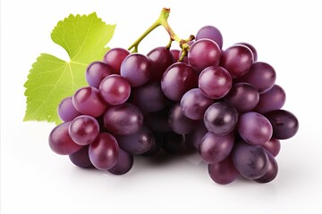Fototapeta premium Fresh and juicy purple grape isolated on white background high quality image for advertising