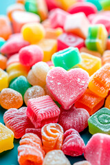 Fototapeta na wymiar jelly sweets in sugar. Selective focus.