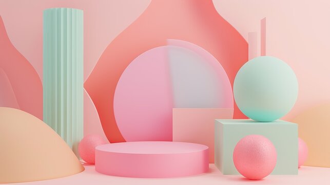 pastel color 3d Abstract background design © fledermausstudio