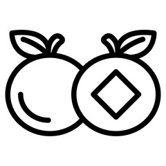 Orange fruit icon. Mandarin orange icon,