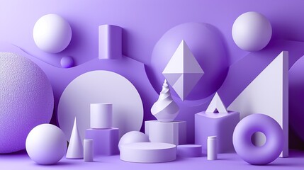 3d purple and white abstract geometrical background