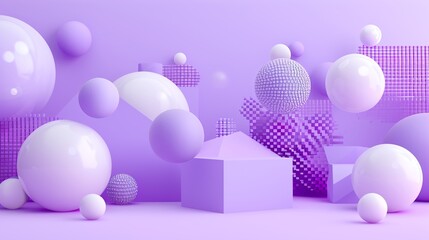 3d purple and white abstract geometrical background