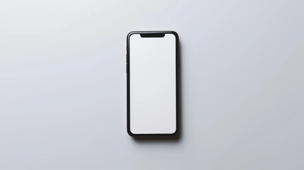 Smartphone with a blank screen on a white background. Smartphone mockup closeup isolated on white background.   
