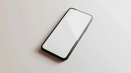 Smartphone with a blank screen on a white background. Smartphone mockup closeup isolated on white background.   