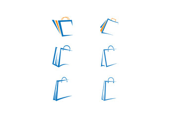 Ecommerce unique Shopping Bag Logo for Business and Company 