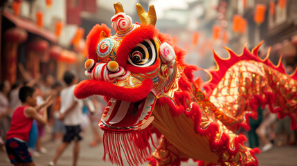 Obraz premium Chinese New Year Dragon at the festival 