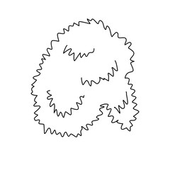 Hand Drawn doodle bush Outline 