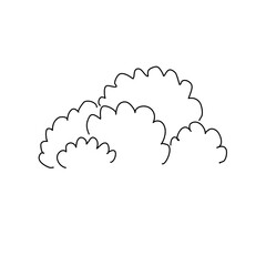 Hand Drawn doodle bush Outline 