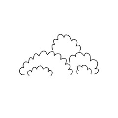 Hand Drawn doodle bush Outline 
