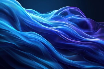 Obraz premium 青色のウェーブデジタルグラフィック背景, Generative AI