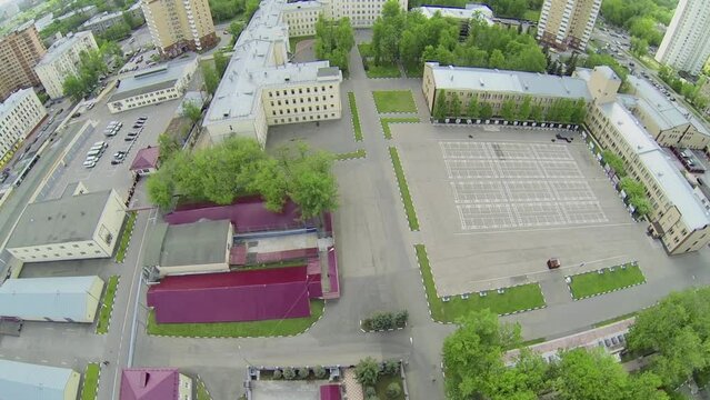 Plateau near barracks of military units garrison 