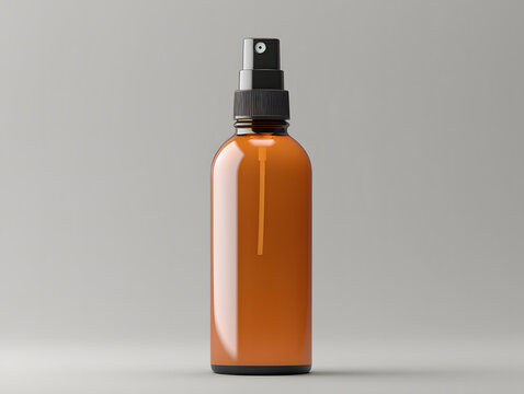 3D Blank Amber Spray Bottle Mockup