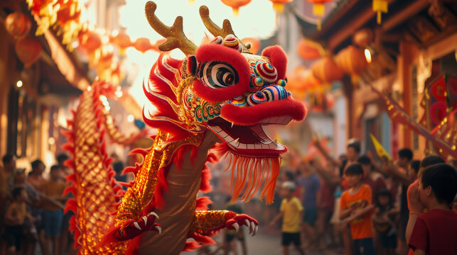 Chinese new year Dragon at the festival