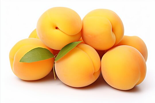 Fresh and juicy apricot isolated on white background   high quality image for advertising and design
