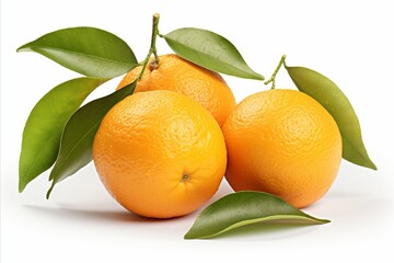 Vibrant and refreshing orange fruit isolated on white background for high quality advertising