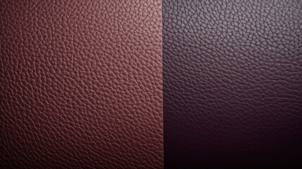 A close-up of leather material samples displaying textures and shades of maroon and purple, ideal for backgrounds or pattern design.