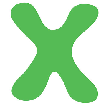 Green letter x