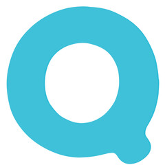 Blue letter q