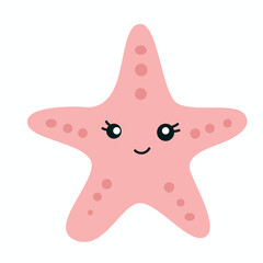 Starfish flat icon on white background for web and mobile app design
