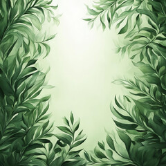 Background with a frame of shrub leaves.