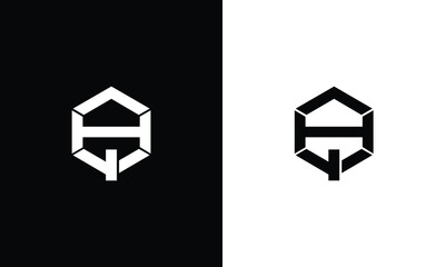 Creative abstract letter qh logo design. Linked letter hq logo design.