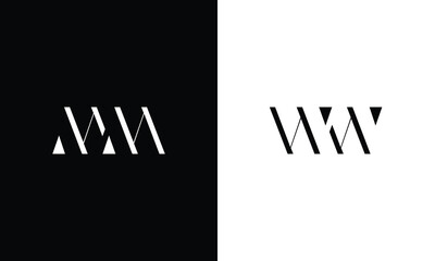 Letter WW logo template. MM Modern elegant logotype.