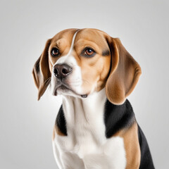 beagle dog isolated white background. ai generative