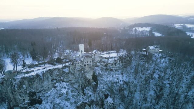 Schloss Lichtenstein im Winterwunderland. Befindet sich in S&uuml;d Deutschland.