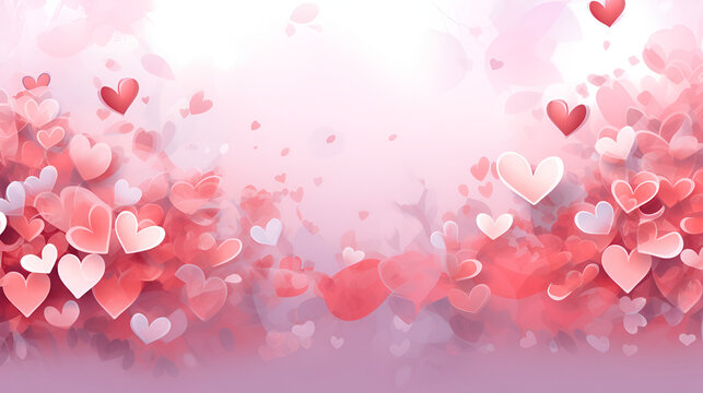 beautiful valentine background with hearts and romatic colors. Romantic backbround or wallpaper for valentine&rsquo;s day