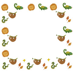 cute animal frame transparant background - Background for wrapping paper, holiday textiles, decor.