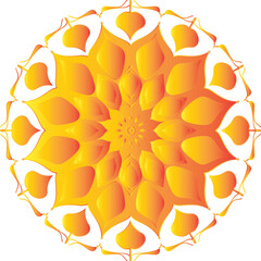 Circular flower mandala pattern for Henna, Mehndi, and Decoration. Decorative ornament in ethnic oriental style. Outline doodle hand draw vector illustration.