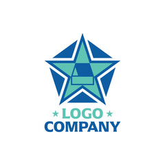 House in the stars logo. Unique, modern, simple.