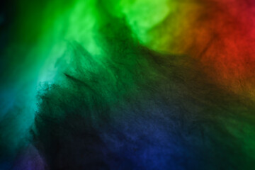 abstract closeup photo of cotton candy on multicolor light