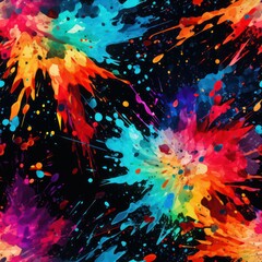 Seamless multicolored abstract grunge splashes pattern background