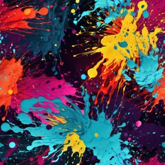 Seamless multicolored abstract grunge splashes pattern background