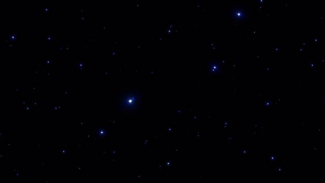 Abstract loop glow blue stars particles dust flowing pattern animation on black background. Isolated with alpha channel Quicktime Prores 444 encode