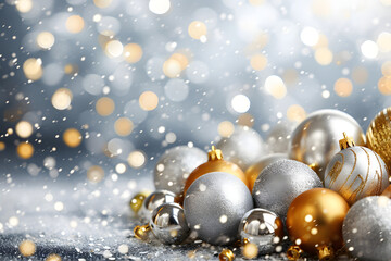 Fototapeta na wymiar christmas background with golden balls