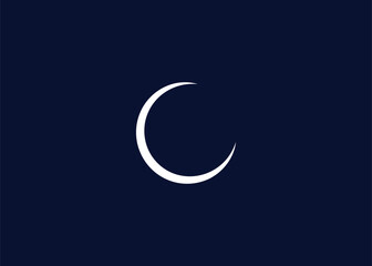 Minimalist moon logo design vector template